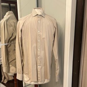 Men's Dress Shirt in Light Beige - Classic Point Collar